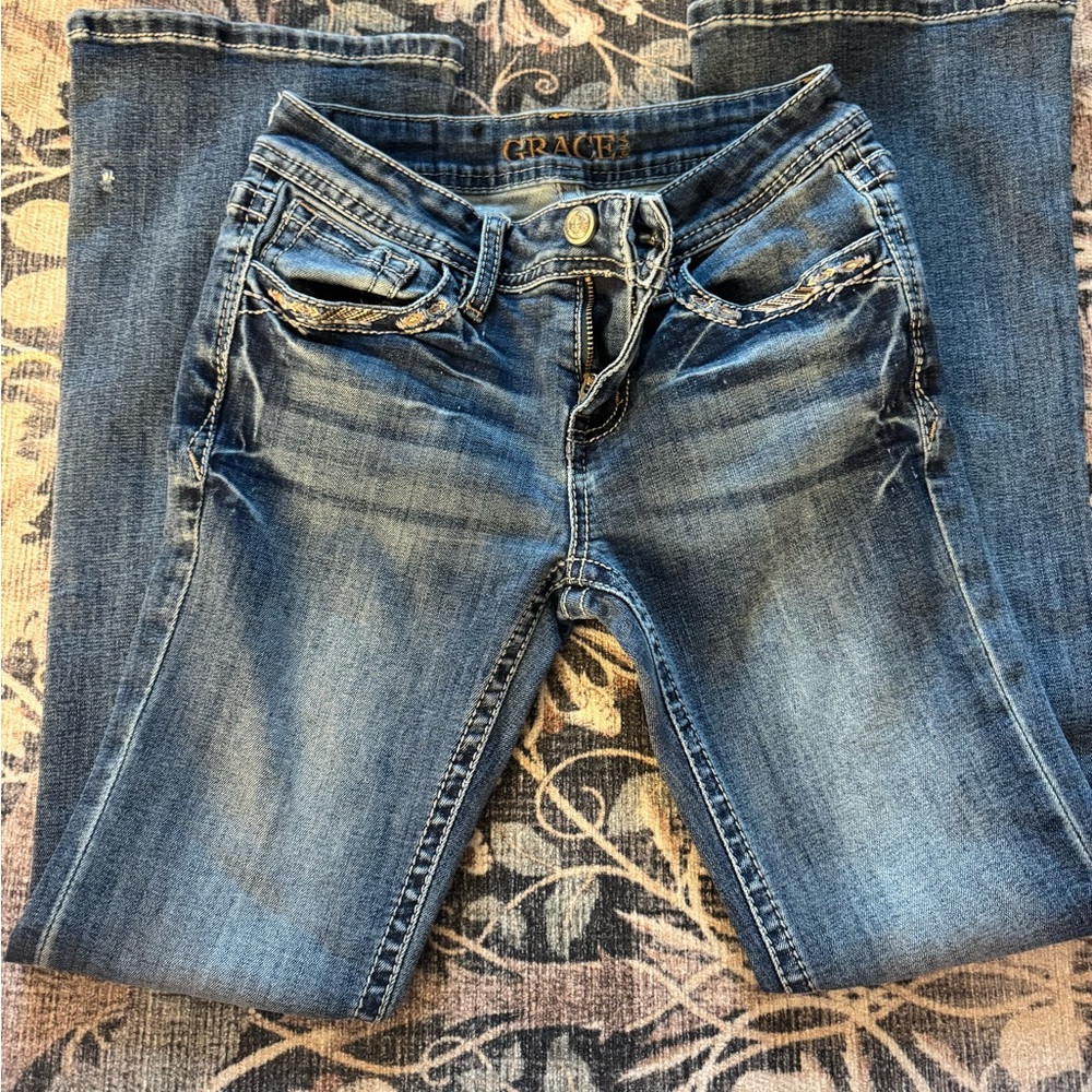 Grace Women's Boot Cut Jeans in Classic Blue